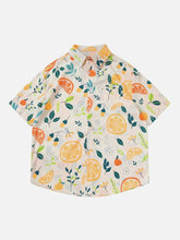 Orange Print Short Sleeve Shirt