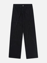 Patchwork Folds Loose Jeans