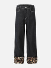 Patchwork Leopard Print Jeans