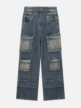 Patchwork Multi-Pocket Jeans