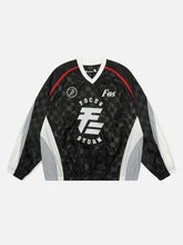Patchwork Plaid Jersey Sweatshirt