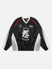 Patchwork Plaid Jersey Sweatshirt