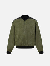 Patchwork Stand Collar Sweatshirt
