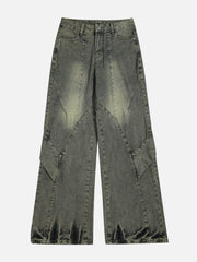 Patchwork Washed Jeans