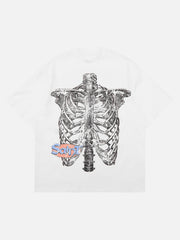Pencil Detail Skull Street Rap T-Shirt