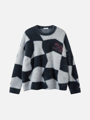 Plaid Embroidered Sweater
