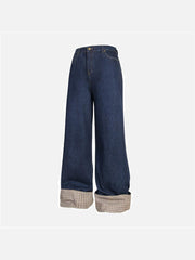 Plaid Panel Jeans