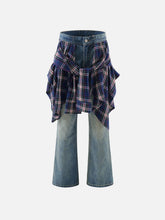 Plaid Patchwork Jeans