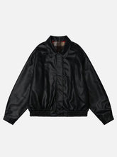 Plaid Reversible Leather Jacket