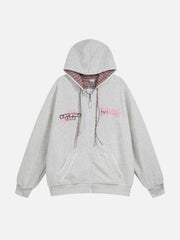 Plaid Stacked Color Hoodie