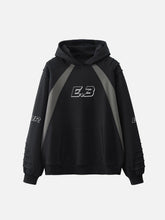 Pleated Material Splicing Hoodie