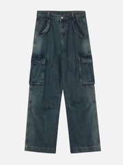 Pleated Pockets Jeans