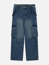 Pleats Multi-Pocket Jeans