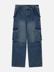 Pleats Multi-Pocket Jeans