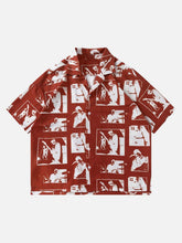 Portrait Pattern Short-Sleeved Shirt