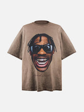 Portrait Print Crew Neck T-Shirt