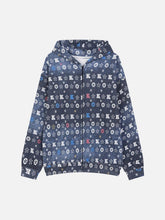 Printing Gradient Zip-Up Hoodie