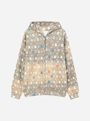 Printing Gradient Zip-Up Hoodie