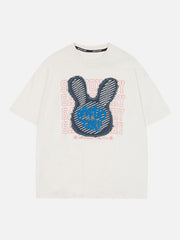 Rabbit Embroidery Print Tee