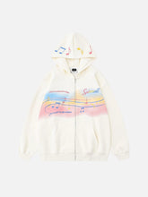 Rainbow Musical Notes Embroidered Hoodie