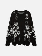 Raw Edge Rose Sweater
