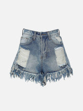 Raw Ripped Denim Shorts