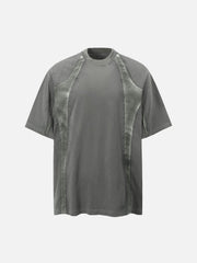 Retro Functional Patchwork Dirty Dyed T-Shirt