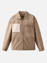 Retro Lapel Zip Up Work Jacket