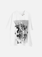 Retro Letter Print Rivet T-Shirt