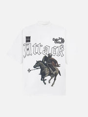 Retro Oil Painting Print T-Shirt