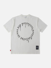 Ring Shaped Gothic Letter Print Tee