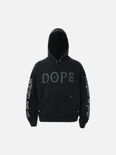 Rivet-Adorned Graphic Hoodie