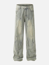 Rivet Wrinkle Washed Jeans