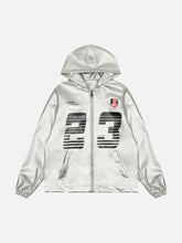Silver Leather Motorcycle Hooded Jacket