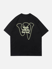 Simple Foam Letter Print Tee