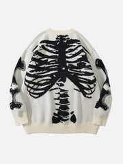Skeleton Pattern Knit Sweater