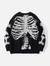Skeleton Pattern Knit Sweater