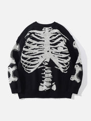 Skeleton Pattern Knit Sweater