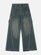 Slit Fringe Loose Jeans