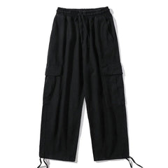 Solid Color Big Pockets To Tie Feet Pants