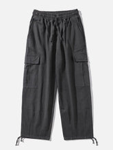 Solid Color Big Pockets To Tie Feet Pants