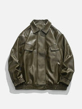 Solid Color PU Jacket