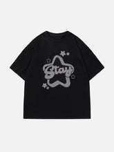 Solid Color Star Print Tee