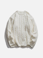 Solid Color Woven Sweater