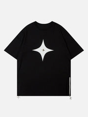 Solid Color Zipper Star Tee