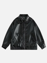 Solid Essential Faux Leather Jacket