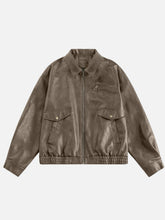Solid Faux Leather Jacket