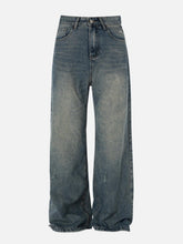 Solid Vintage Loose Jeans