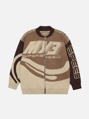 "SPEED" Print Cardigan