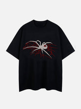 Spider Hotfix Rhinestones Print Tee